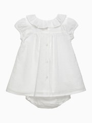 Белый - Trotters London Newborn Strawberries 100% Cotton My First Smocked Dress - Изображение 2 из 3