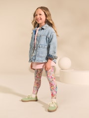 Swirly Floral Printed Leggings (3-16yrs) - Image 3 of 8