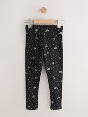 Black and White Rainbow Printed Leggings (3-16yrs) - Image 1 of 4