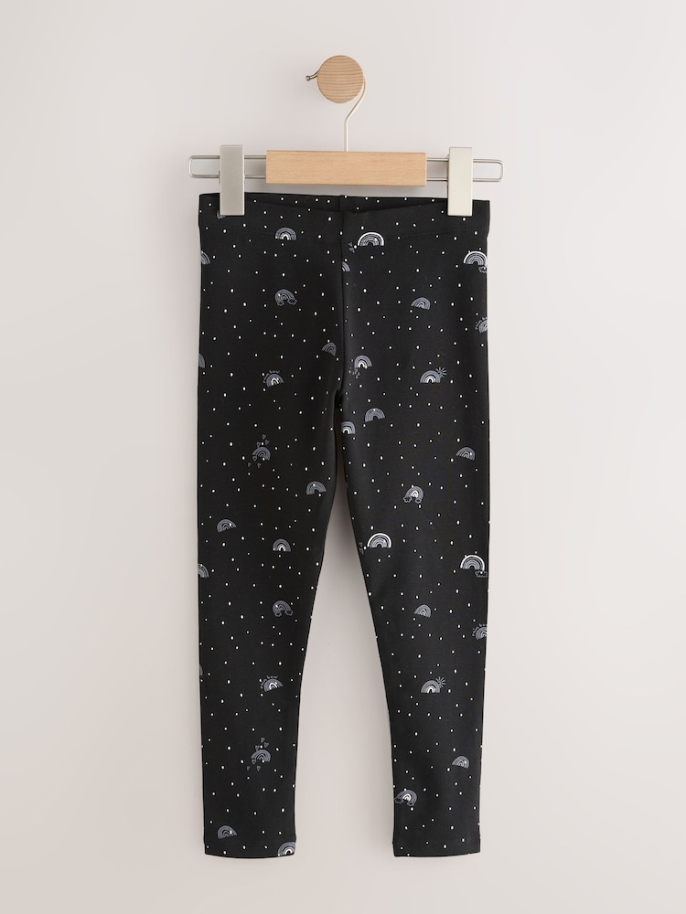 Black and White Rainbow Printed Leggings (3-16yrs) - Image 1 of 4