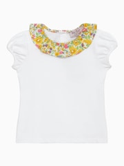 Trotters London Liberty Yellow Print Betsy Collar Jersey Top - Image 1 of 3