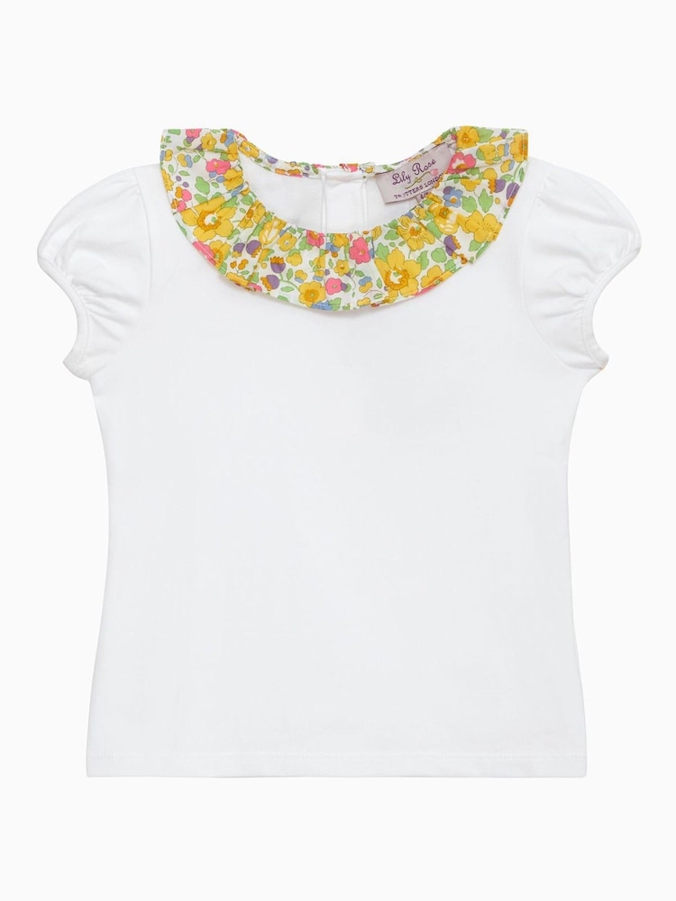 Trotters London Liberty Yellow Print Betsy Collar Jersey Top - Image 1 of 3