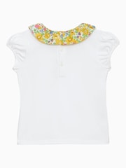 Trotters London Liberty Yellow Print Betsy Collar Jersey Top - Image 2 of 3