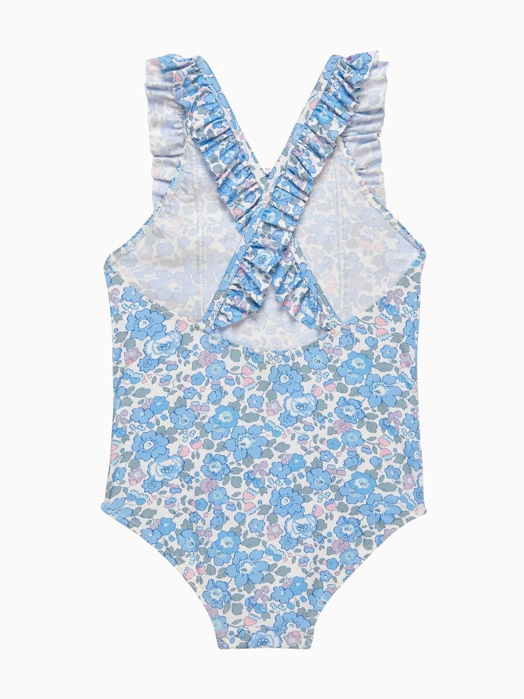 Trotters London Blue Liberty Print Betsy Frill Swimsuit - Image 2 of 3