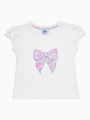 Trotters London Purple Liberty Print Betsy Bow Jersey Pyjamas - صورة 3 من 4