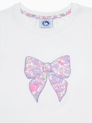 Trotters London Purple Liberty Print Betsy Bow Jersey Pyjamas - صورة 4 من 4