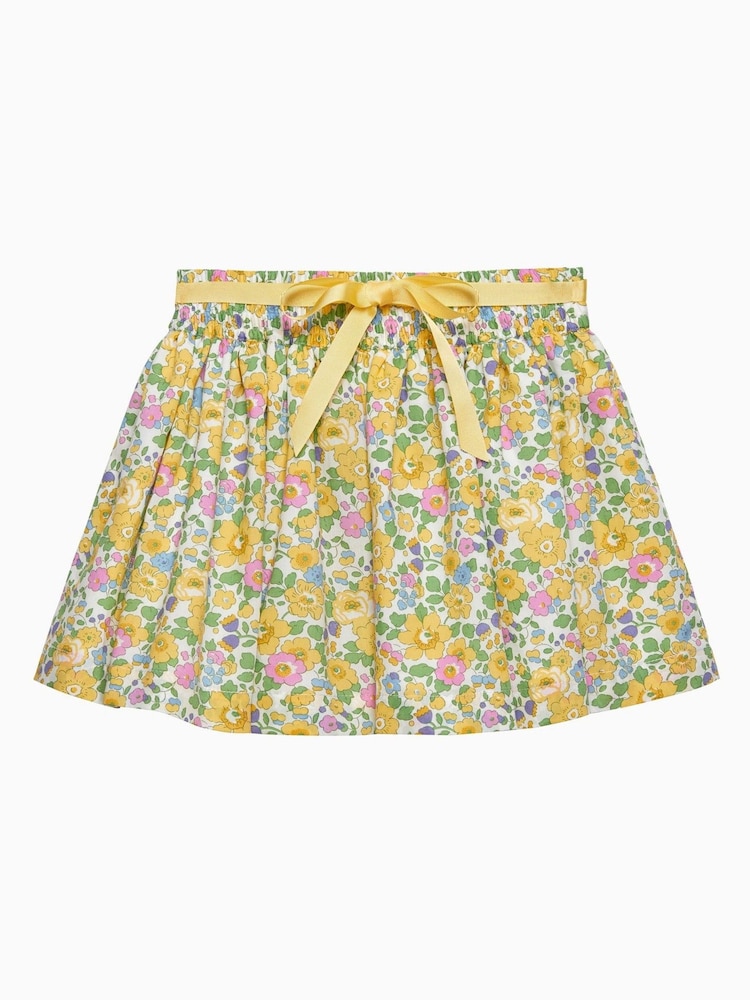 Trotters London Yellow Liberty Print Betsy Ribbon Skirt - Image 1 of 3