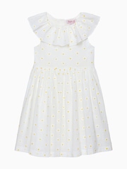 Trotters London 100% Cotton Daisy Wide Willow White Dress - Image 1 of 3