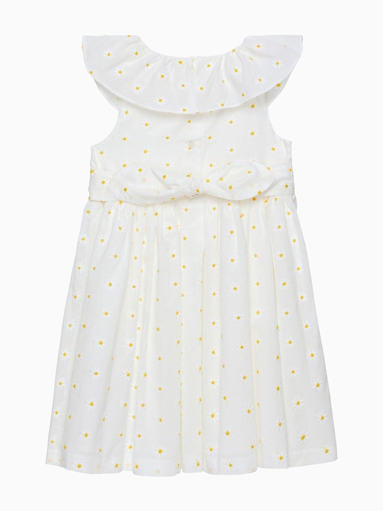 Trotters London 100% Cotton Daisy Wide Willow White Dress - Image 2 of 3