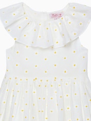 Trotters London 100% Cotton Daisy Wide Willow White Dress - Image 3 of 3