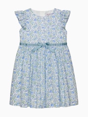 Trotters London Liberty Print 100% Cotton Blue Bluebell Dress - Bild 1 von 3
