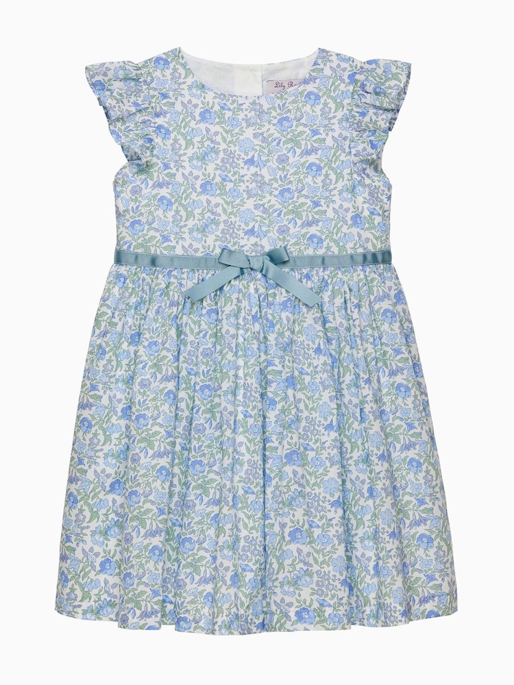 Trotters London Liberty Print 100% Cotton Blue Bluebell Dress - Bild 1 von 3