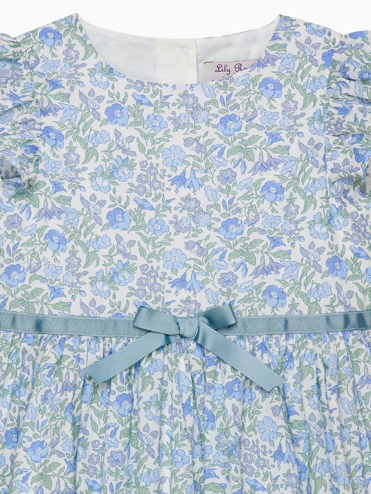 Trotters London Liberty Print 100% Cotton Blue Bluebell Dress - Bild 3 von 3