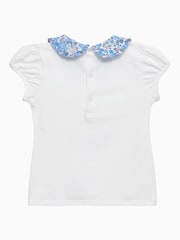 Trotters London White Liberty Print Betsy Pie Crust Jersey Top - Imagen 2 de 3
