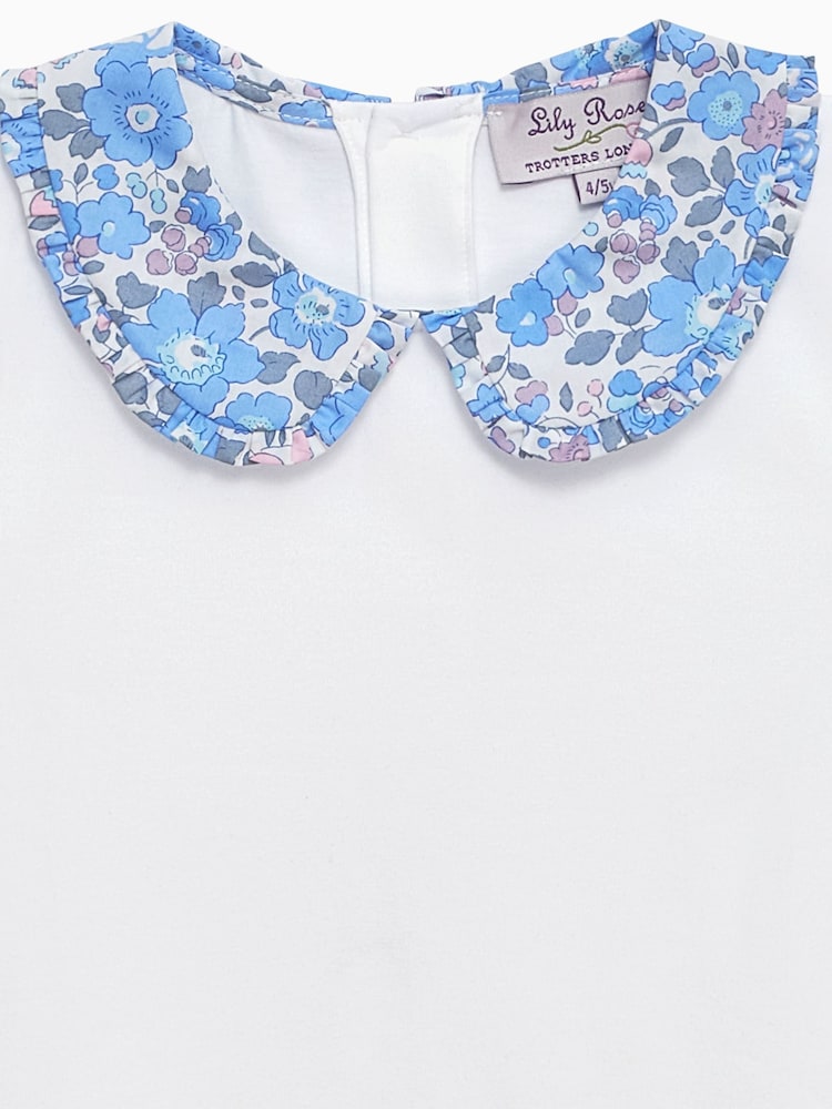 Trotters London White Liberty Print Betsy Pie Crust Jersey Top - Imagen 3 de 3