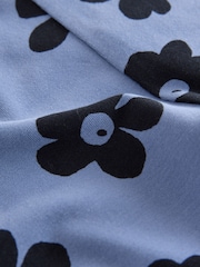 Blue Large Floral Printed Leggings (3-16yrs) - Image 4 of 5