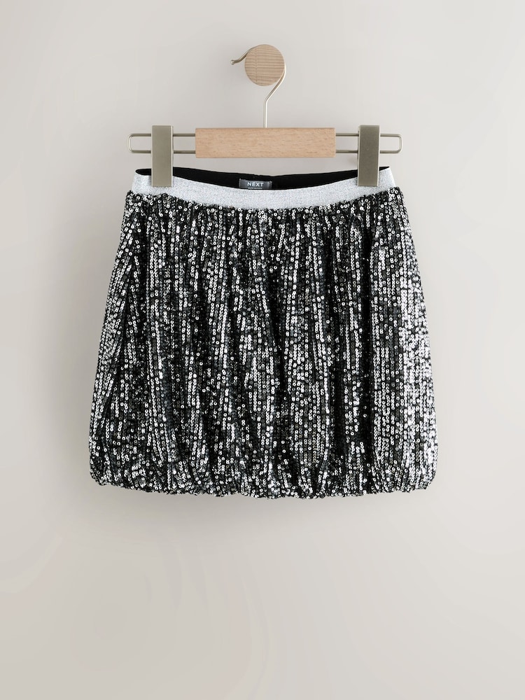 Silver Sequin Puffball Bubble Skirt (3-16yrs) - Image 1 of 4