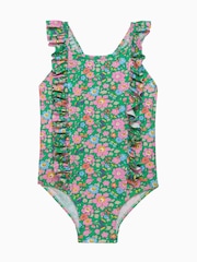Trotters London Green Liberty Print Betsy Frill Swimsuit - Image 1 of 2