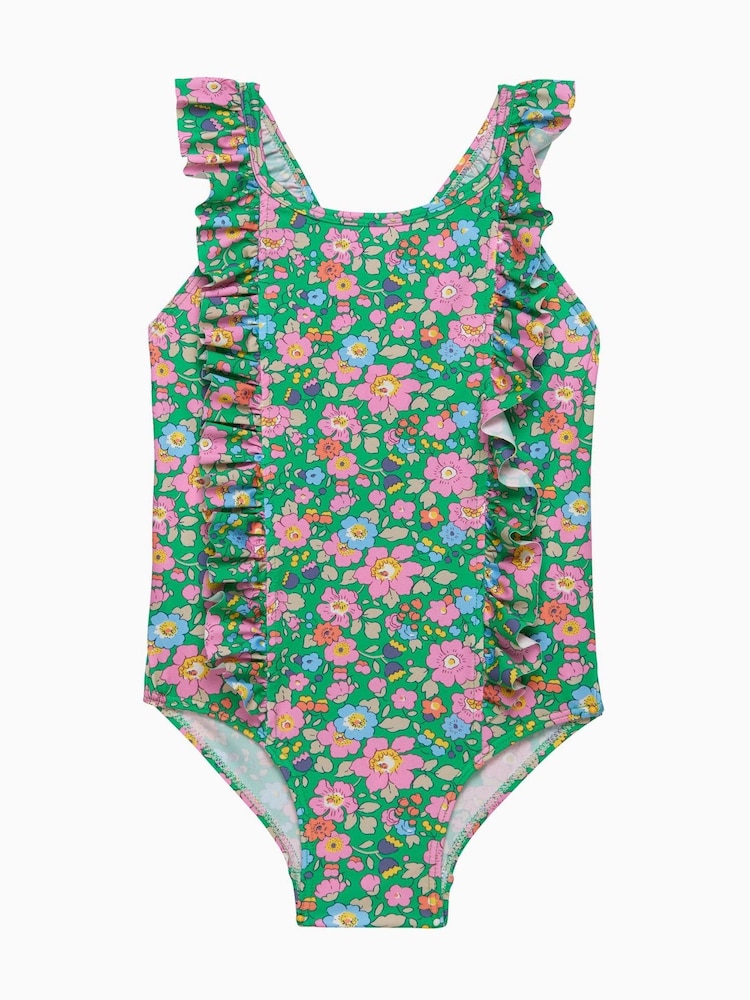 Trotters London Green Liberty Print Betsy Frill Swimsuit - Image 1 of 2
