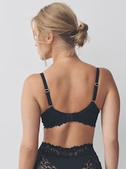 Black DD+ Pad Balcony A-E Lace Ultimate Comfort Bra - Image 3 of 8