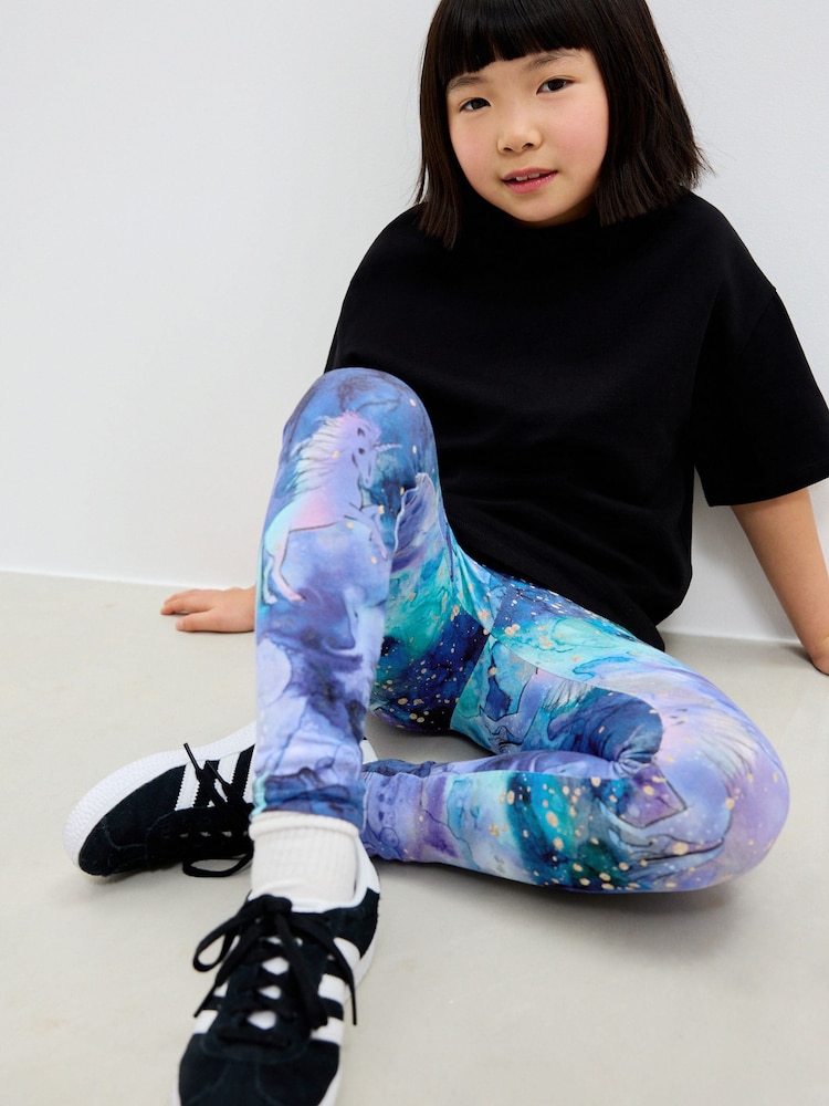 Blue Unicorn Swirly - Leggings estampados (3-16 años) - Imagen 1 de 7