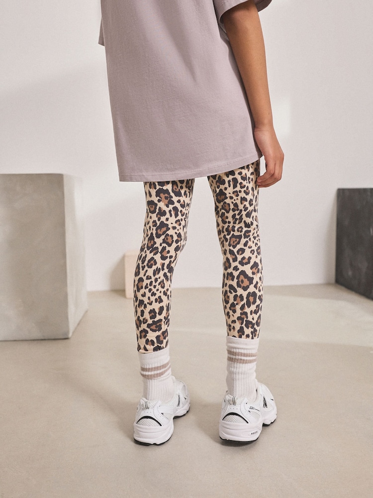 Natural Animal Print Leggings (3-16yrs) - Image 3 of 3