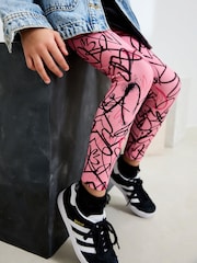 Pink Graffiti Heart Printed Leggings (3-16yrs) - Image 1 of 3