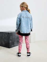 Pink Graffiti Heart Printed Leggings (3-16yrs) - Image 3 of 3