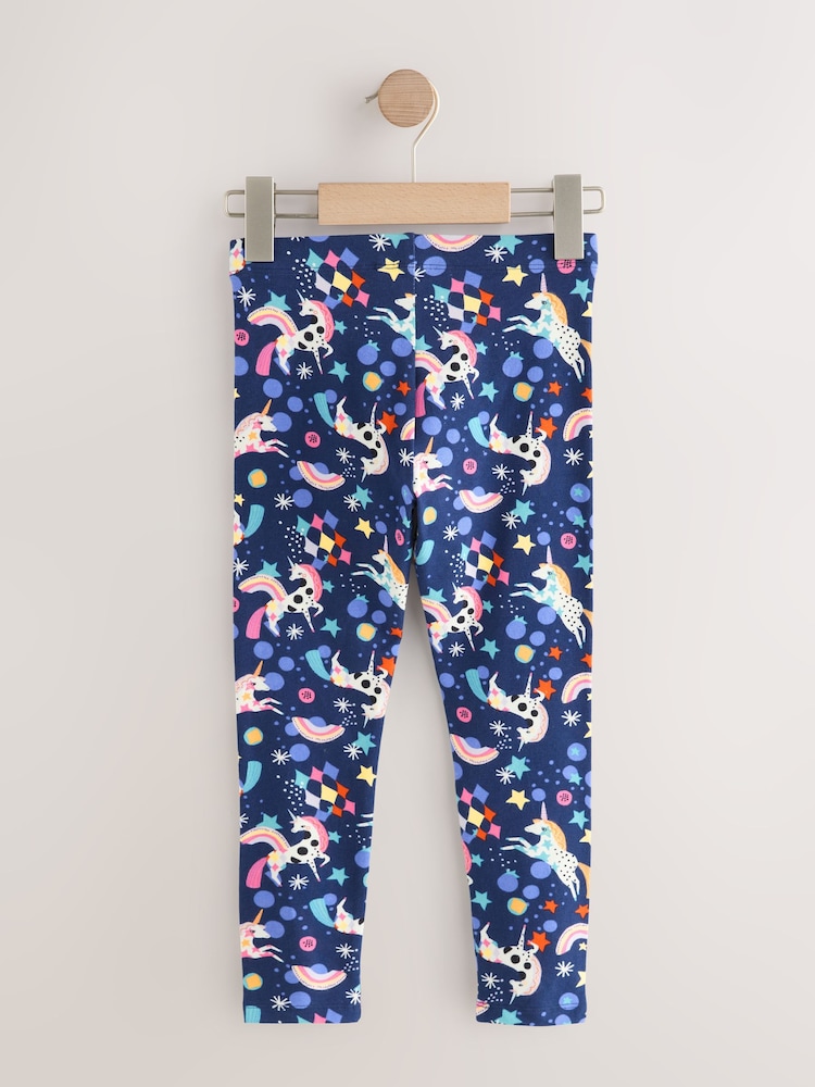 Navy Rainbow Unicorn Printed Leggings (3-16yrs) - Image 2 of 4 Navy Rainbow Unicorn Printed Leggings (3-16yrs) - Image 2 of 4