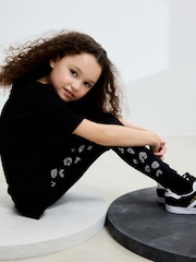 Black Animal Diamante Party Leggings (3-16yrs) - Image 1 of 6