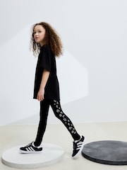 Black Animal Diamante Party Leggings (3-16yrs) - Image 2 of 6