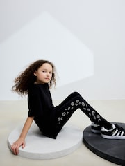 Black Animal Diamante Party Leggings (3-16yrs) - Image 4 of 6