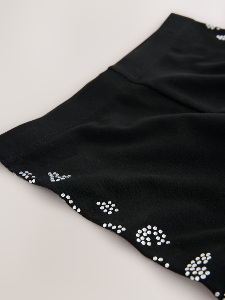 Black Animal Diamante Party Leggings (3-16yrs) - Image 6 of 6