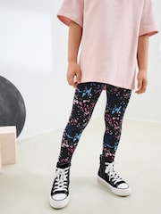 Negro con salpicaduras - Leggings estampados (3-16 años) - Imagen 1 de 6