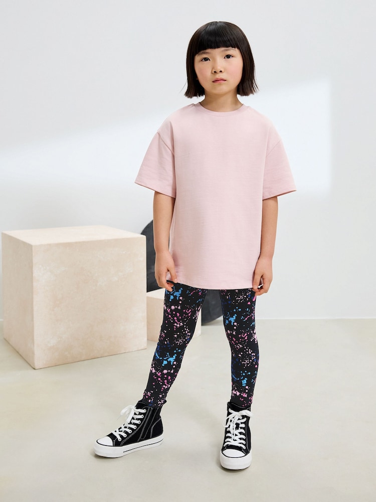 Negro con salpicaduras - Leggings estampados (3-16 años) - Imagen 2 de 6