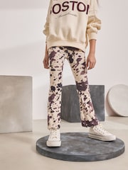 Cow Print 1 Pack Rib Flare Leggings (3-16yrs) - Image 1 of 5