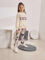Cow Print 1 Pack Rib Flare Leggings (3-16yrs) - Image 2 of 5