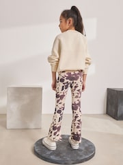 Cow Print 1 Pack Rib Flare Leggings (3-16yrs) - Image 3 of 5