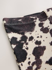 Cow Print 1 Pack Rib Flare Leggings (3-16yrs) - Image 4 of 5