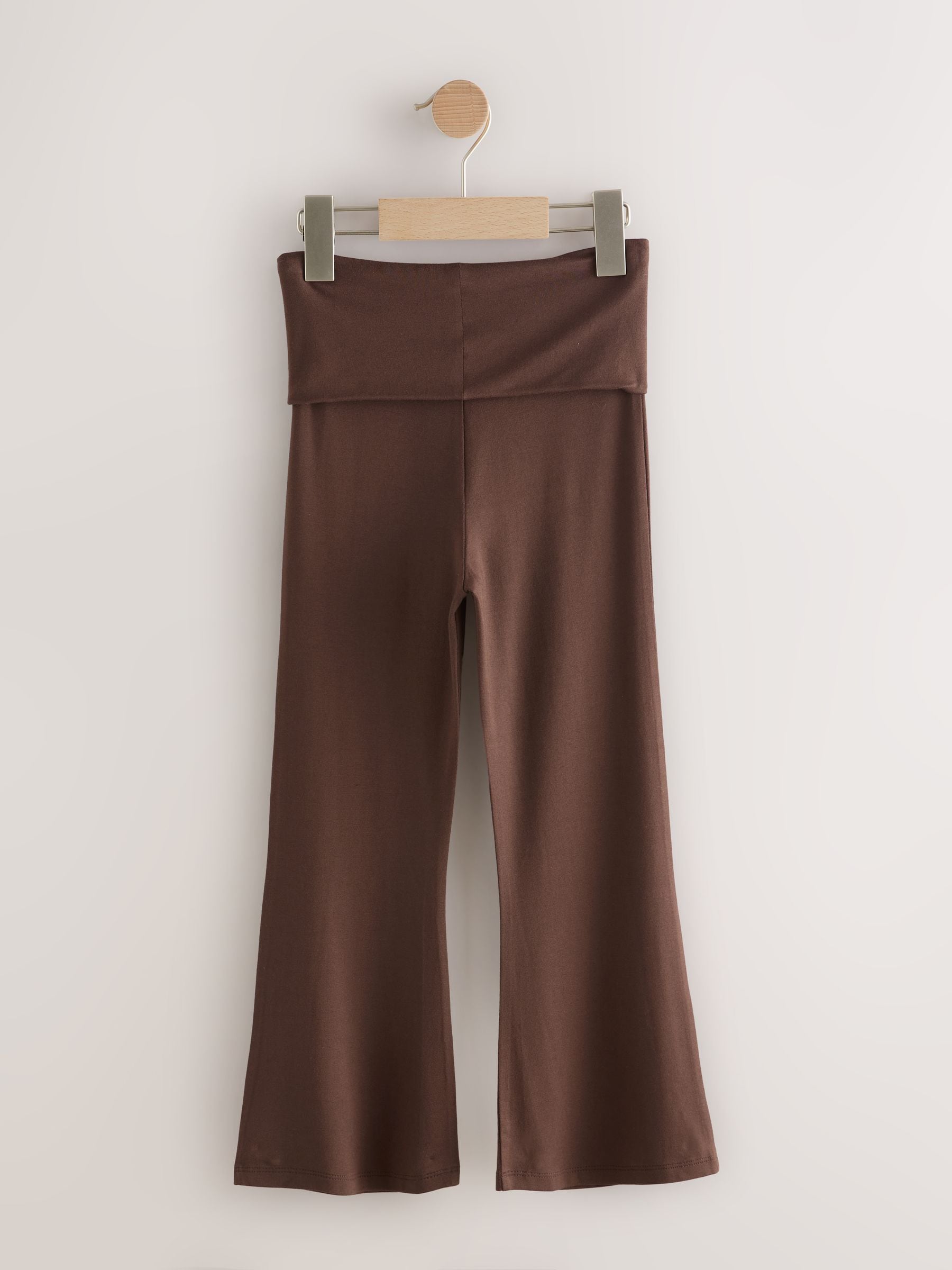 Buy Chocolate Brown Fold Over Flare Leggings (3-16yrs) from Buy Chocolate Brown Fold Over Flare Leggings (3-16yrs) from