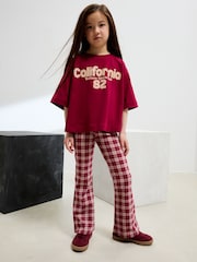 Red/Berry Check 1 Pack Leggings (3-16yrs) - Image 2 of 5