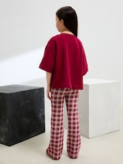 Red/Berry Check 1 Pack Leggings (3-16yrs) - Image 3 of 5