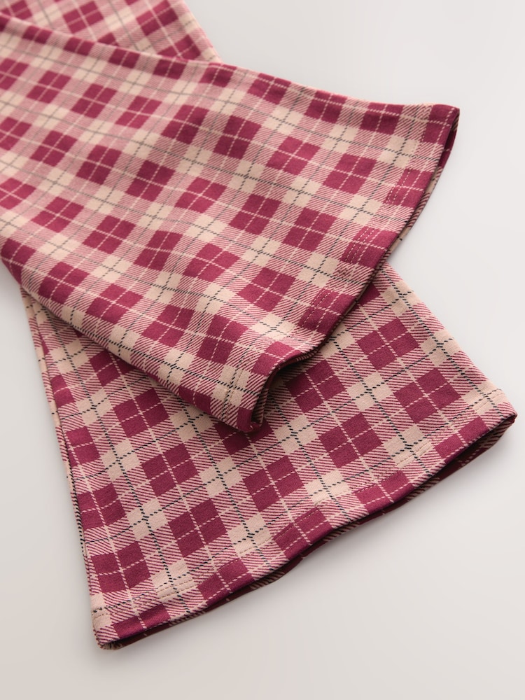 Red/Berry Check Flare Leggings (3-16yrs) - Image 9 of 9