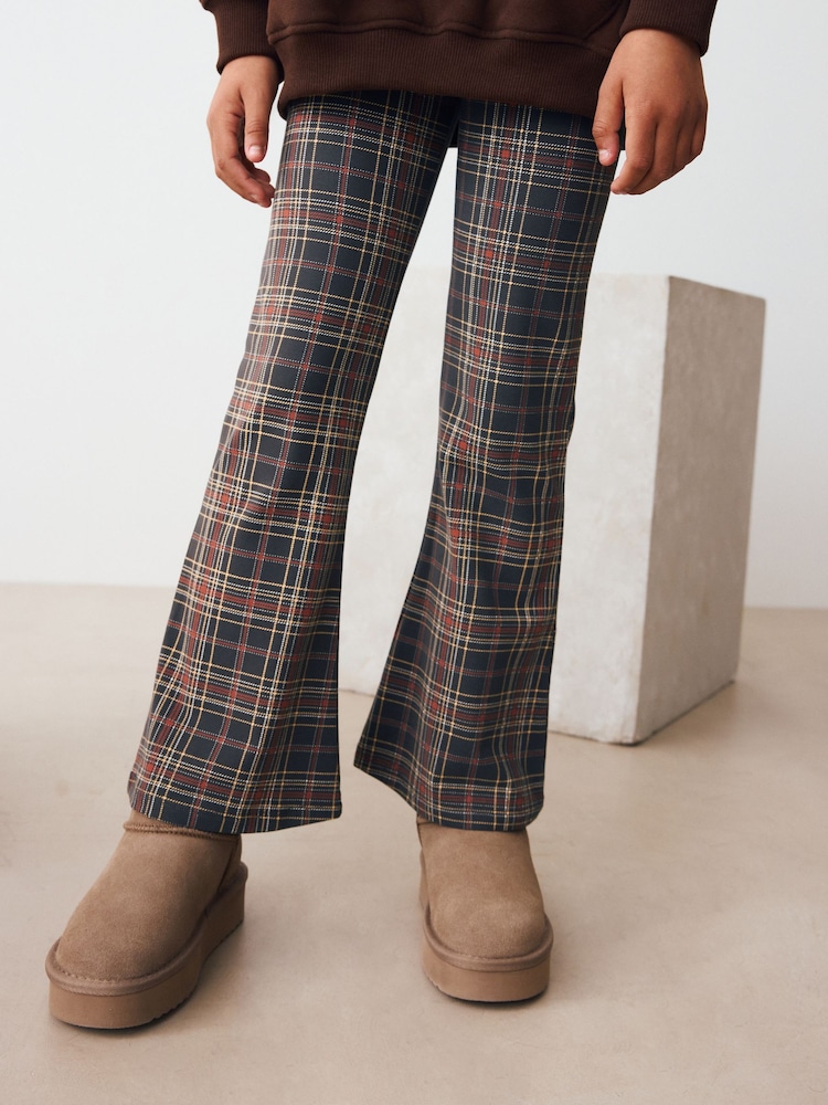 Brown Check 1 Pack Flare LeggingsS (3-16yrs) - Image 1 of 9