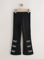 Black Diamante Bow 1 Pack Flare Leggings (3-16yrs) - Image 5 of 8