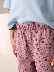 Berry Pink Floral Wide Leg Trousers (3-16yrs) - Image 11 of 12