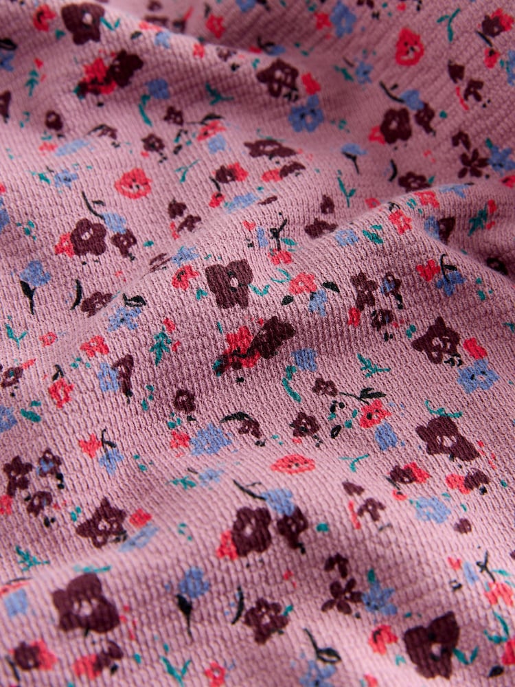Berry Pink Floral Wide Leg Trousers (3-16yrs) - Image 7 of 7