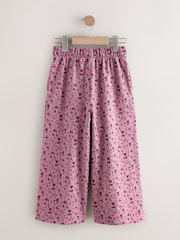 Berry Pink Floral Wide Leg Trousers (3-16yrs) - Image 7 of 12