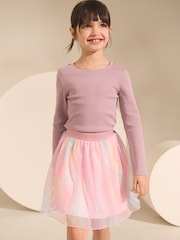 Pink Rainbow Sparkle Pull On Skirt (3-16yrs) - Image 1 of 6