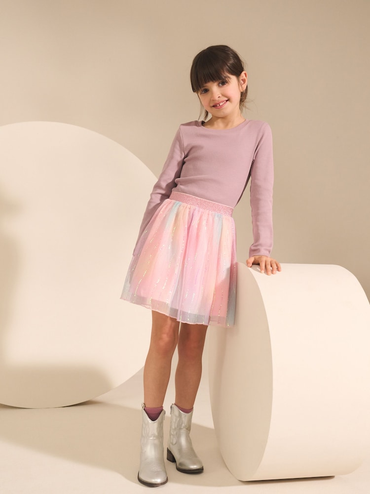 Pink Rainbow Sparkle Pull On Skirt (3-16yrs) - Image 2 of 6